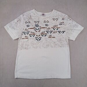 Art Unlimited XL Mens T Shirt Waffle Knit 21x28 Has Defects Double Sided Small